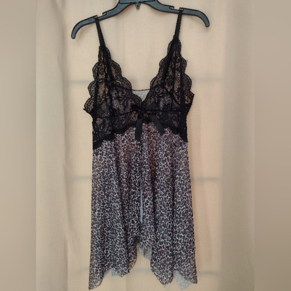 Leopard Print Lace Lingerie Night Gown - Picture 1 of 5